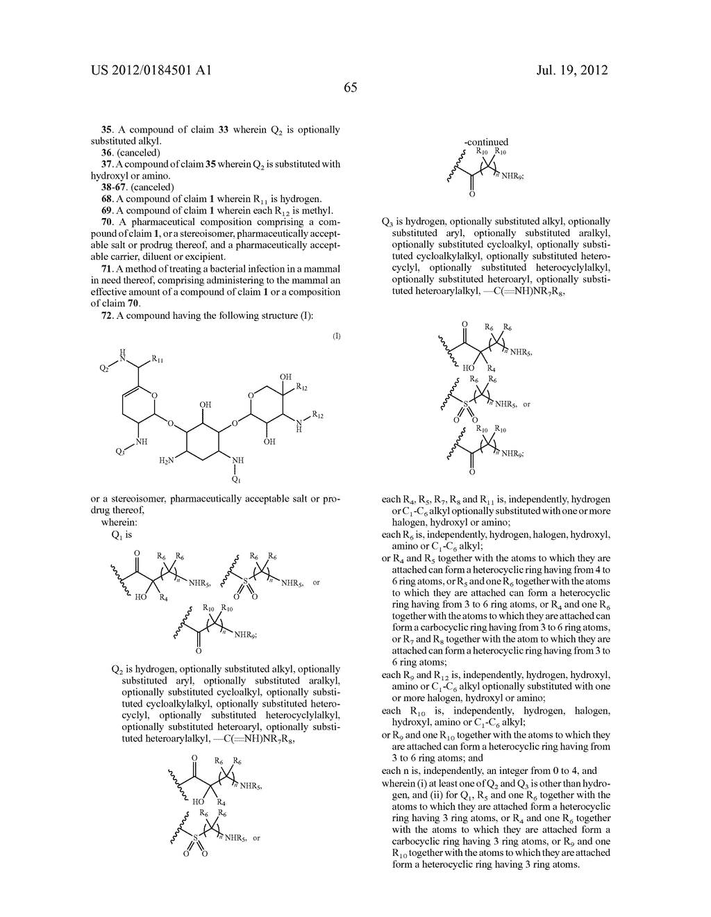 ANTIBACTERIAL AMINOGLYCOSIDE ANALOGS - diagram, schematic, and image 66