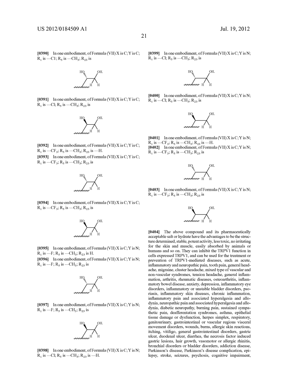 Compounds as TRVP1 Blockers, Pharmaceutical Compositions and Medical Uses     Thereof - diagram, schematic, and image 22