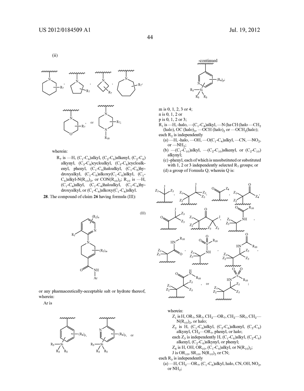 Compounds as TRVP1 Blockers, Pharmaceutical Compositions and Medical Uses     Thereof - diagram, schematic, and image 45