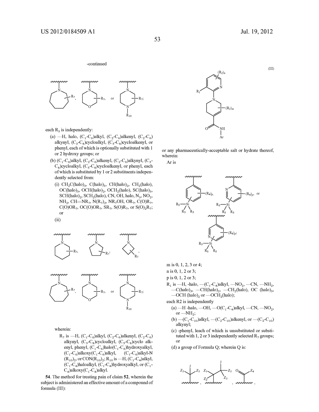 Compounds as TRVP1 Blockers, Pharmaceutical Compositions and Medical Uses     Thereof - diagram, schematic, and image 54