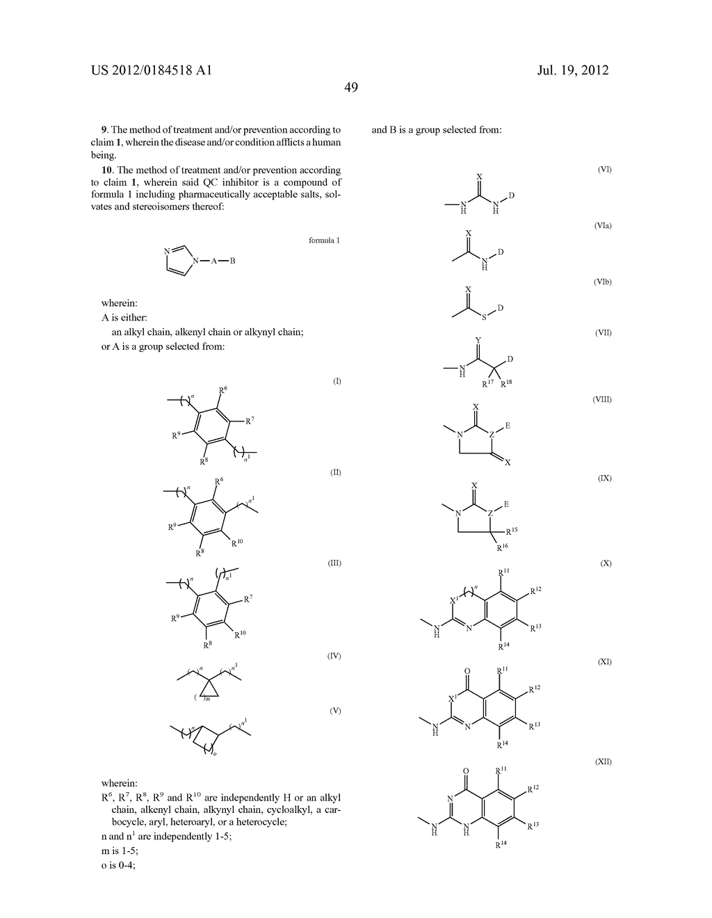 METHODS OF TREATING OR PREVENTING AN INFLAMMATORY DISEASE OR CONDITION     USING GLUTAMINYL CYCLASE INHIBITORS - diagram, schematic, and image 99