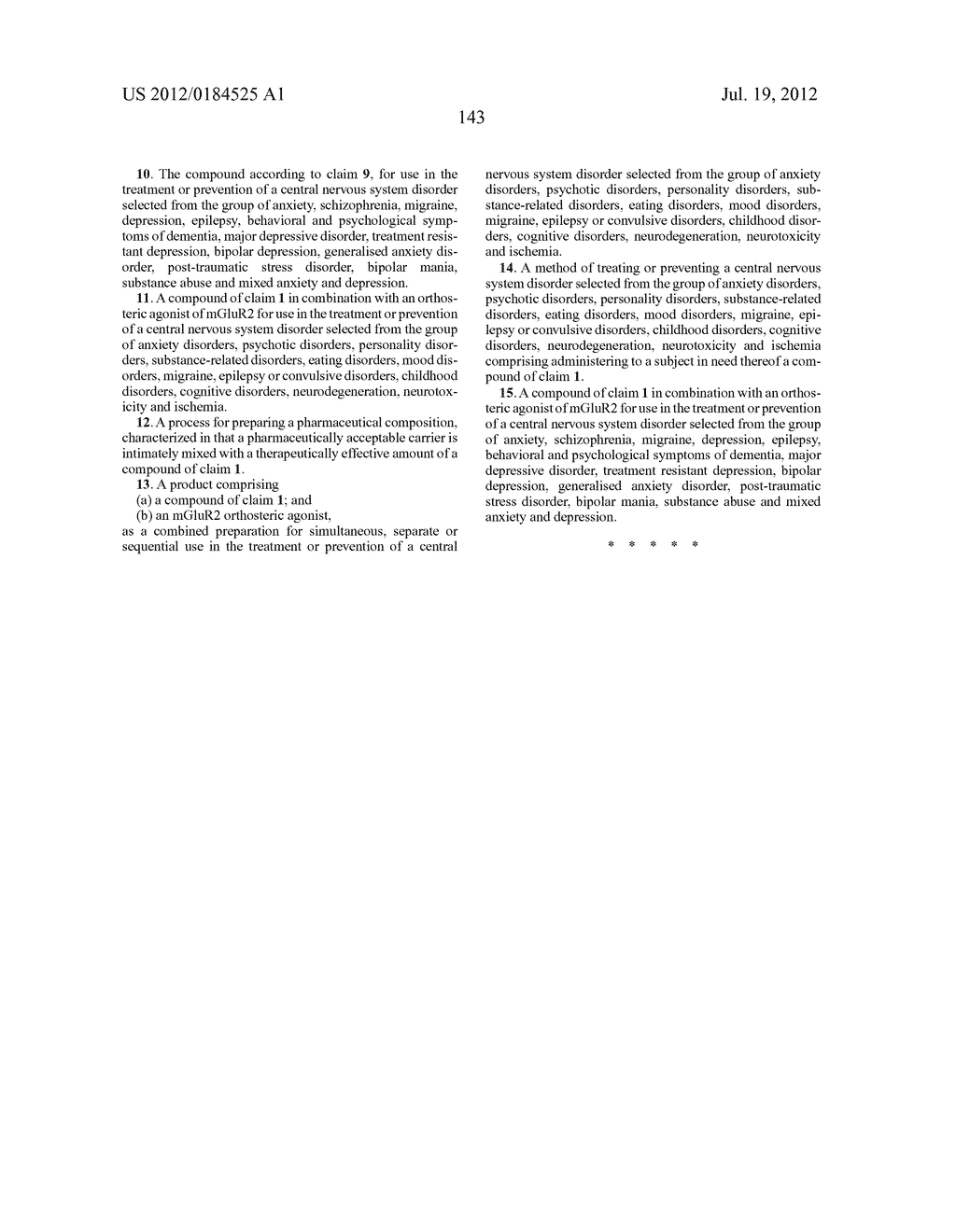 1,2,3-TRIAZOLO [4,3-A] PYRIDINE DERIVATIVES AND THIER USE FOR THE     TREATMENT OF PREVENTION OF NEUROLOGICAL AND PSYCHIATRIC DISORDERS - diagram, schematic, and image 144