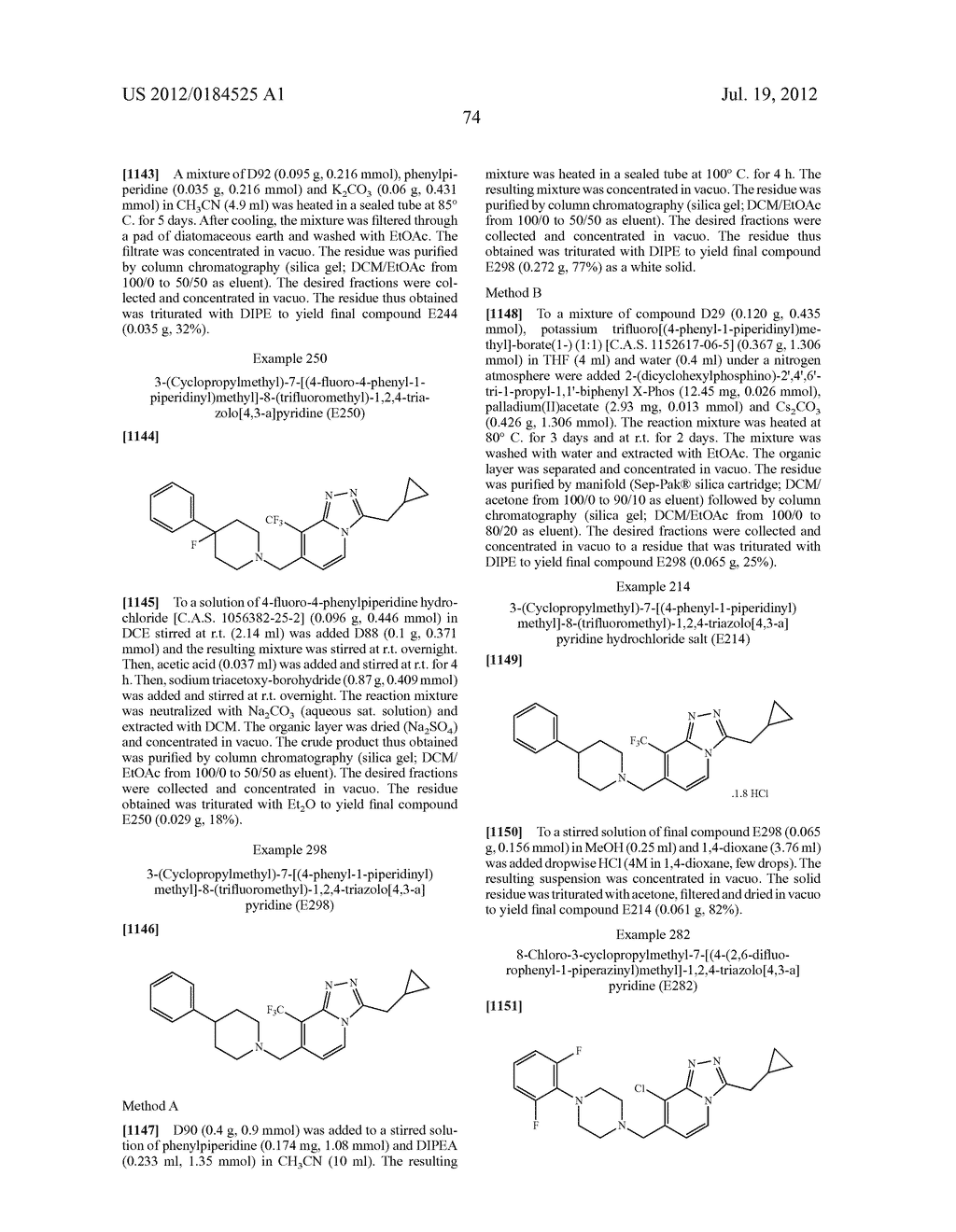 1,2,3-TRIAZOLO [4,3-A] PYRIDINE DERIVATIVES AND THIER USE FOR THE     TREATMENT OF PREVENTION OF NEUROLOGICAL AND PSYCHIATRIC DISORDERS - diagram, schematic, and image 75