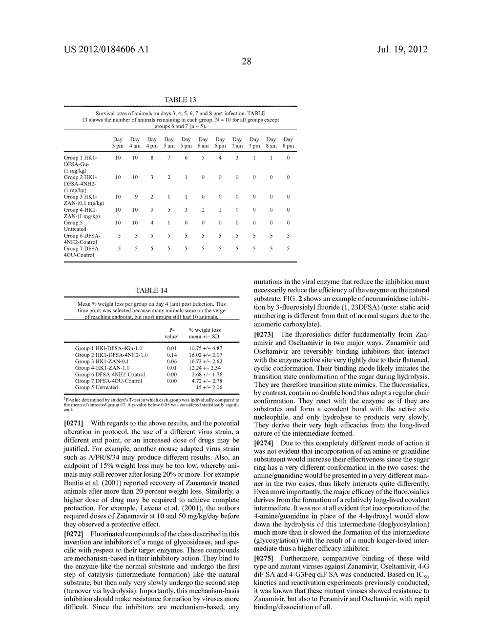 NEURAMINIDASE INHIBITOR COMPOUNDS, COMPOSITIONS AND METHODS FOR THE USE     THEREOF IN ANTI-VIRAL TREATMENTS - diagram, schematic, and image 37