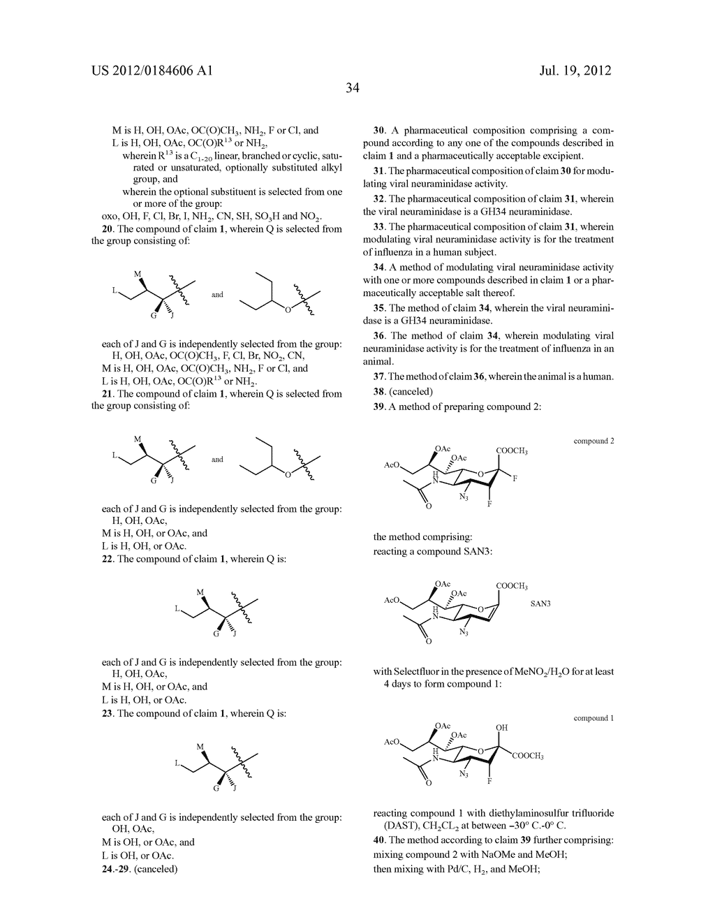 NEURAMINIDASE INHIBITOR COMPOUNDS, COMPOSITIONS AND METHODS FOR THE USE     THEREOF IN ANTI-VIRAL TREATMENTS - diagram, schematic, and image 43