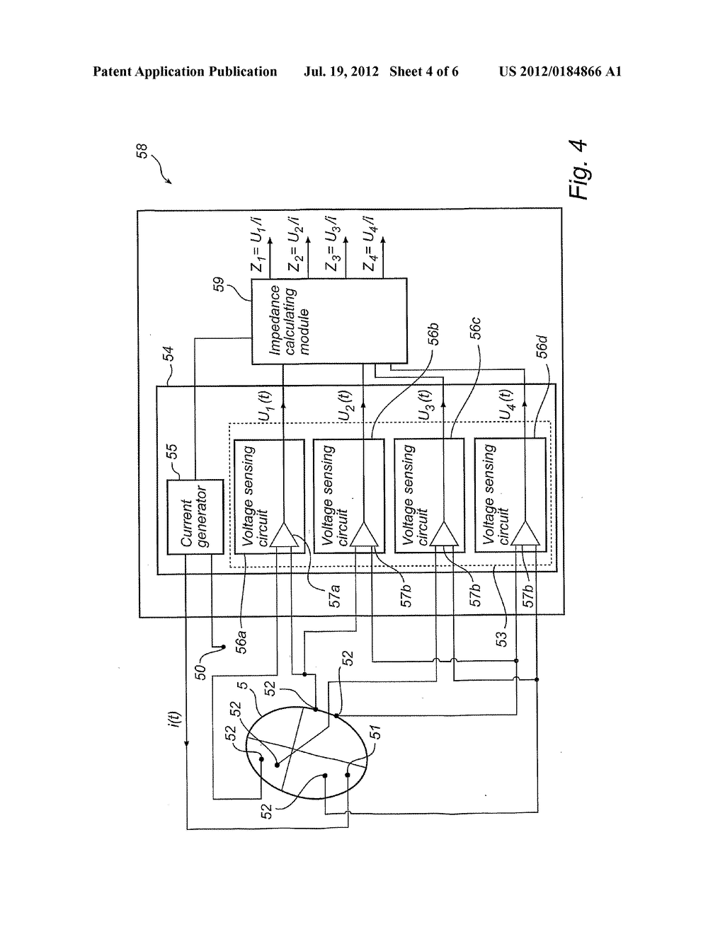 IMPLANTABLE MEDICAL DEVICE AND METHOD FOR MULTISITE MEASUREMENT OF     INTRACARDIAC IMPEDANCE - diagram, schematic, and image 05