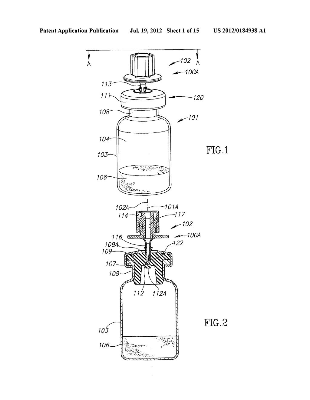 VIAL ASSEMBLAGE WITH VIAL AND PRE-ATTACHED FLUID TRANSFER DEVICE - diagram, schematic, and image 02