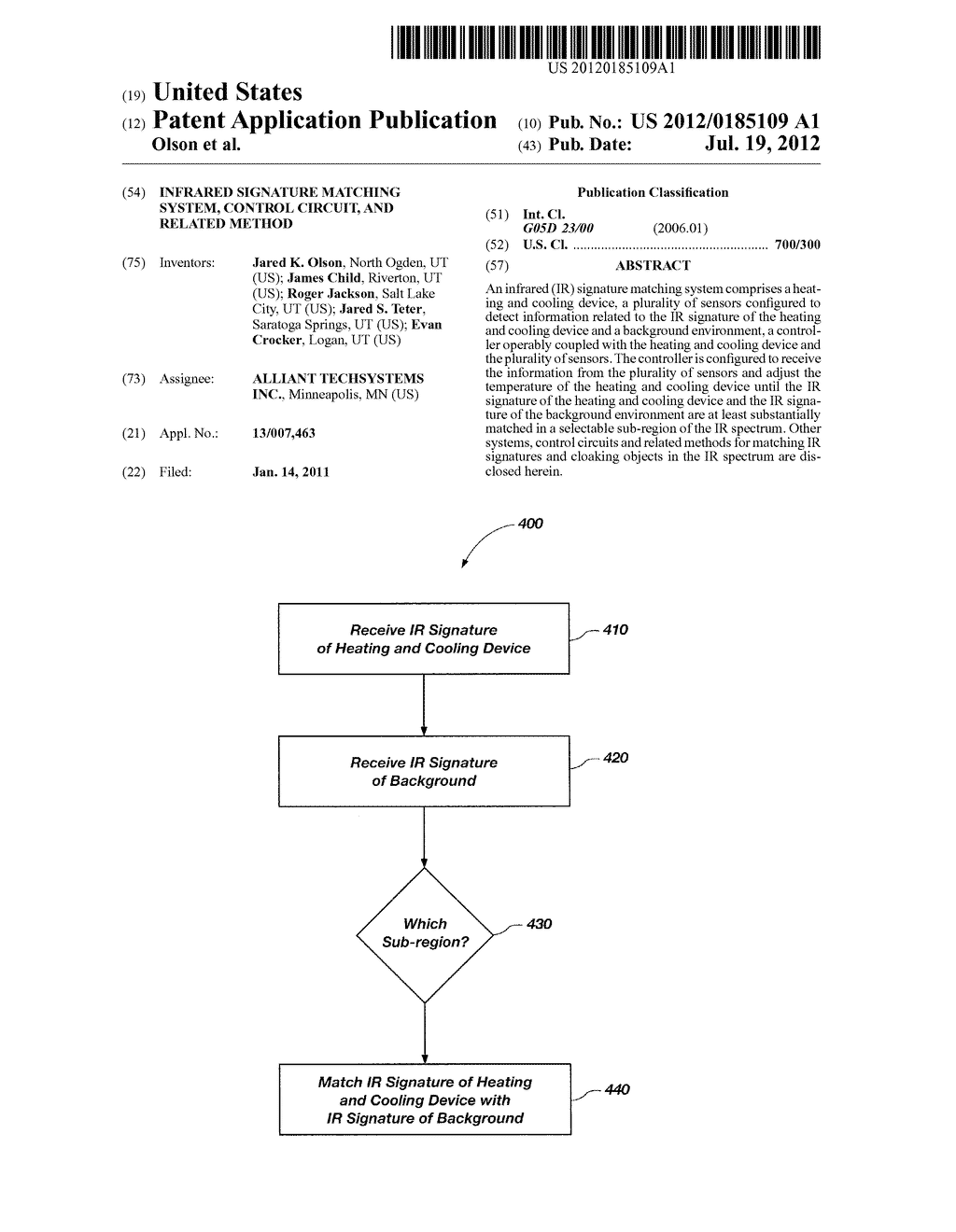 INFRARED SIGNATURE MATCHING SYSTEM, CONTROL CIRCUIT, AND RELATED METHOD - diagram, schematic, and image 01