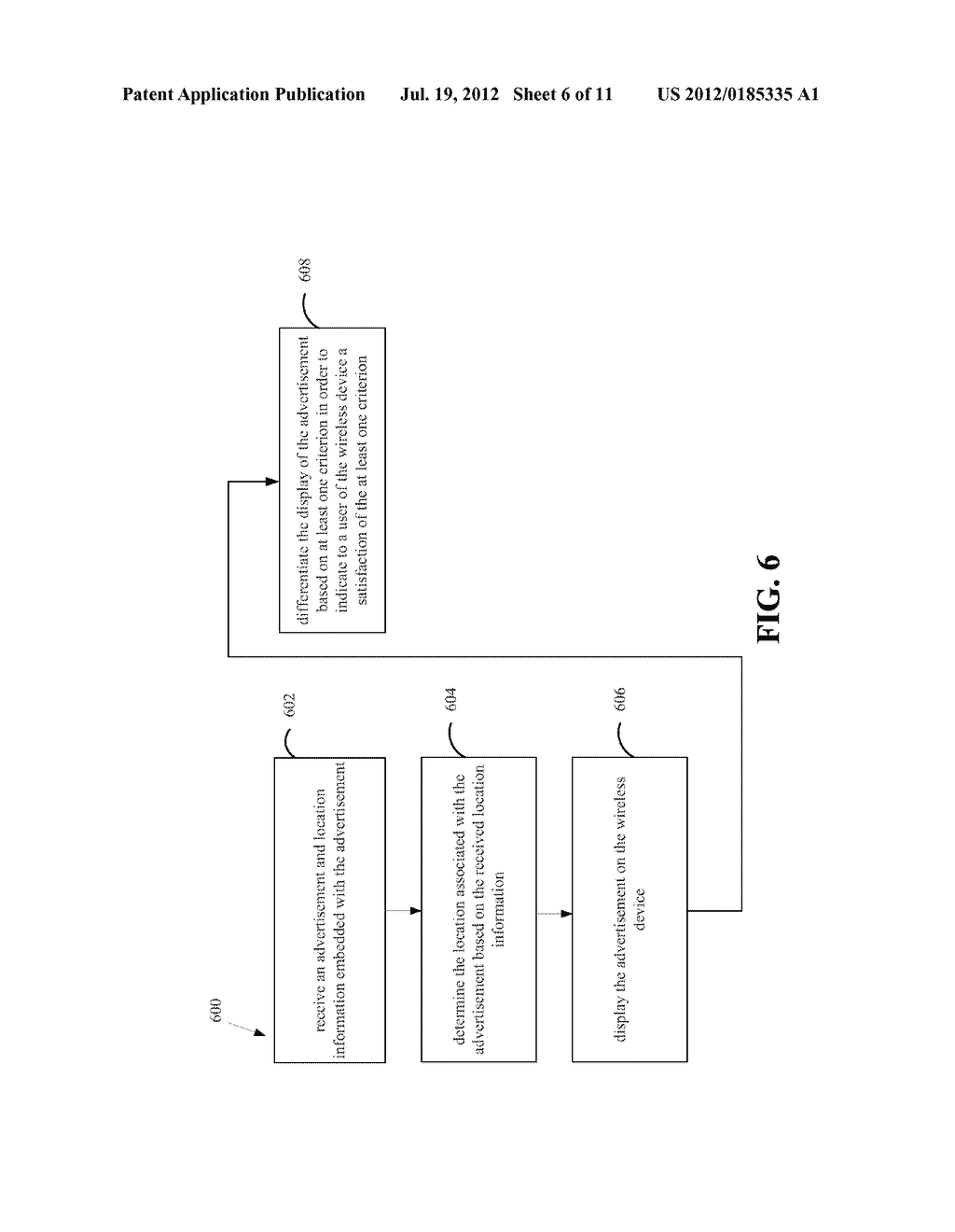 DIFFERENTIATED DISPLAY OF ADVERTISEMENTS BASED ON DIFFERENTIATING CRITERIA - diagram, schematic, and image 07