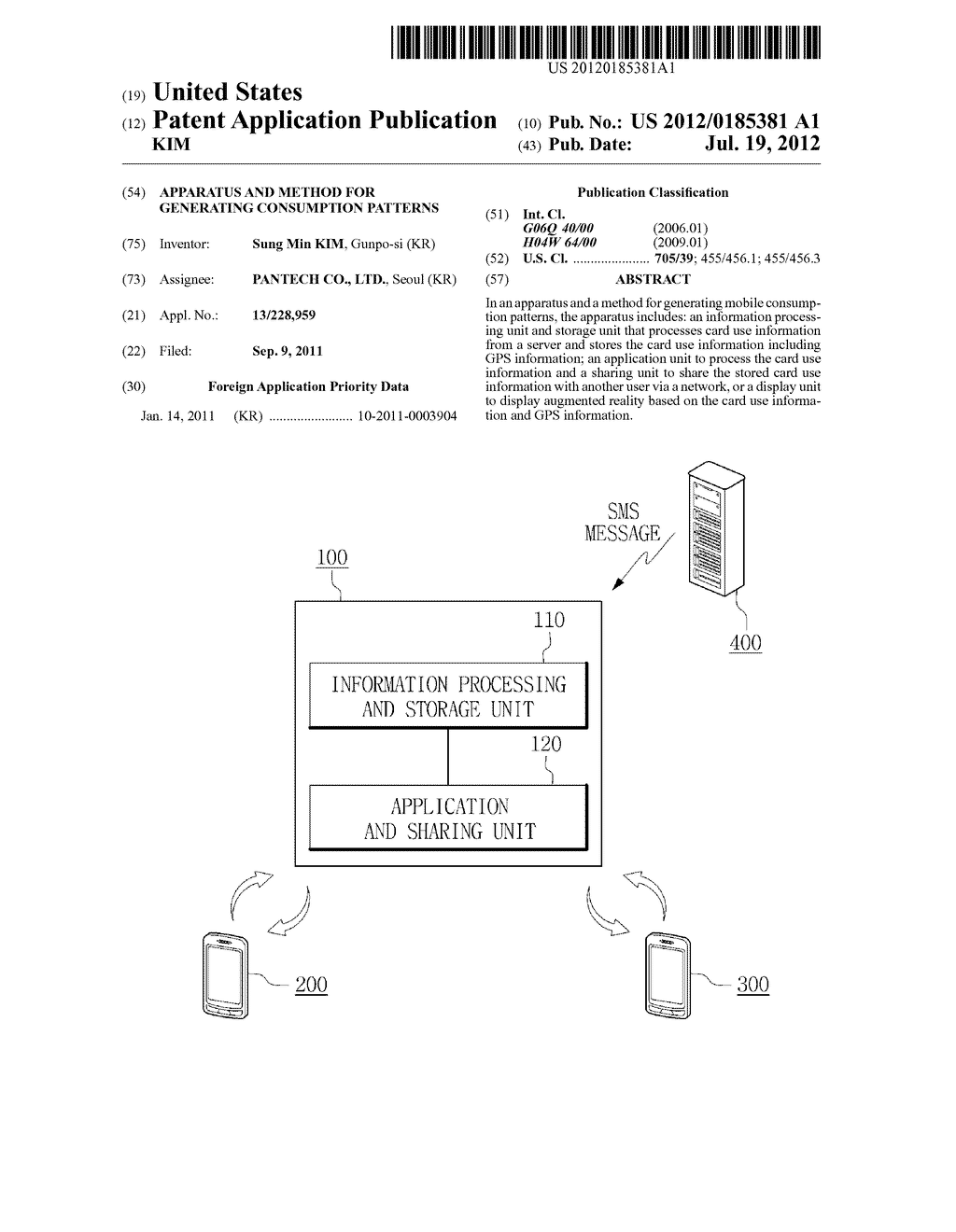 APPARATUS AND METHOD FOR GENERATING CONSUMPTION PATTERNS - diagram, schematic, and image 01