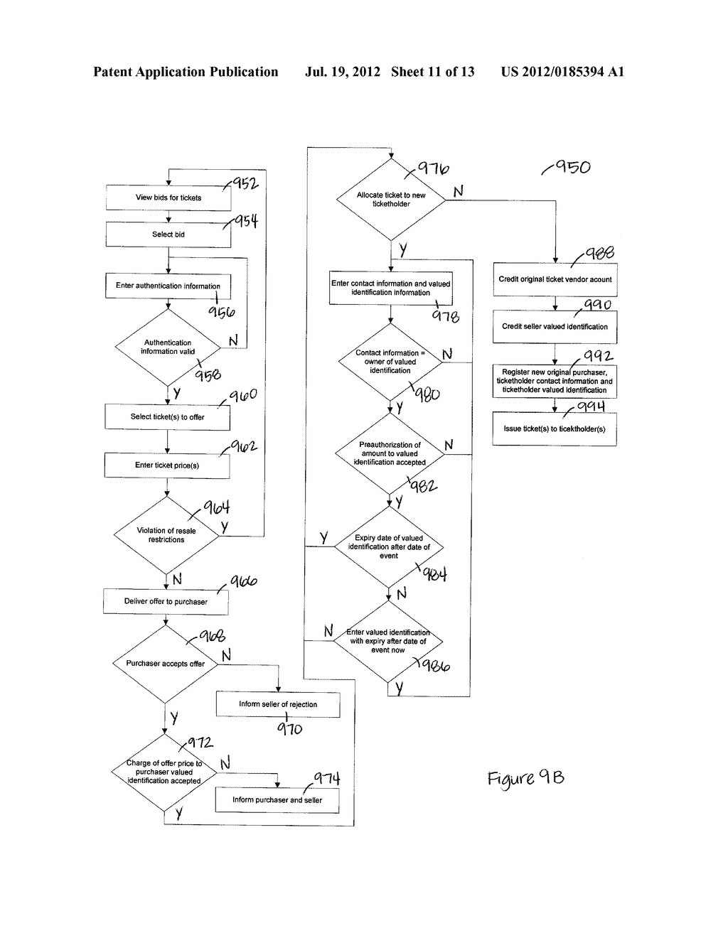 SYSTEMS AND METHODS FOR REDUCING THE UNAUTHORIZED RESALE OF EVENT TICKETS - diagram, schematic, and image 12