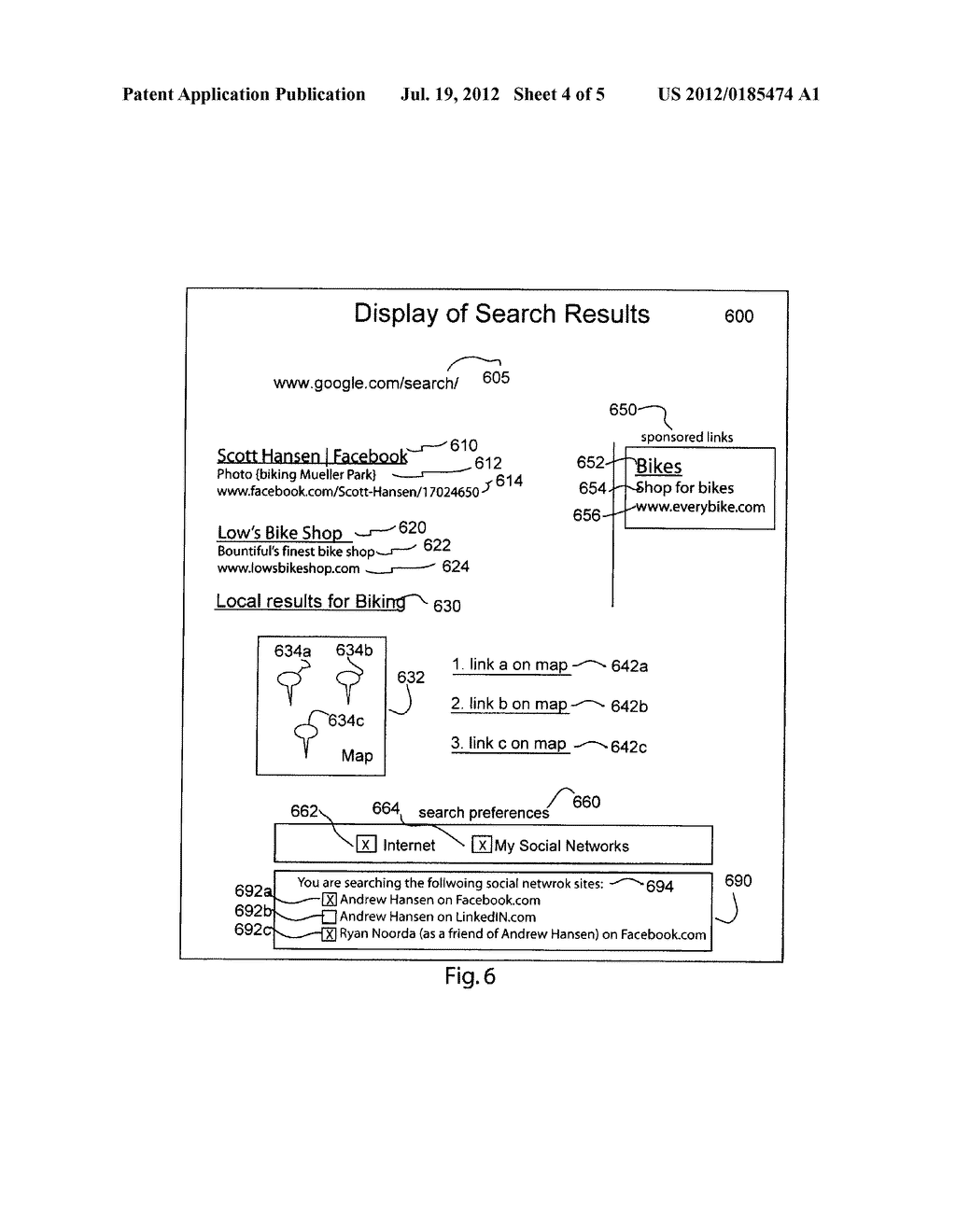 METHODS FOR SEARCHING PRIVATE SOCIAL NETWORK DATA - diagram, schematic, and image 05