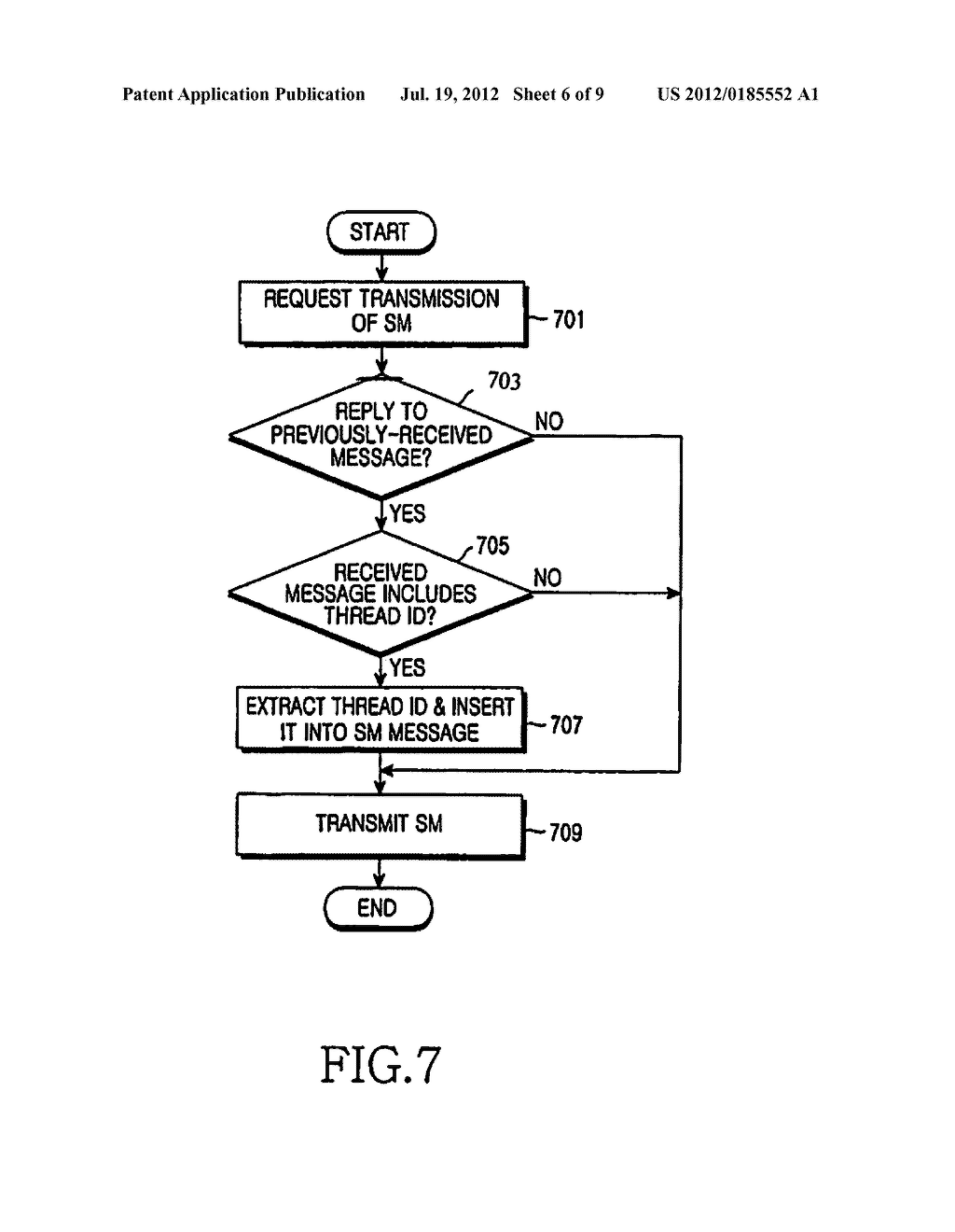 METHOD AND SYSTEM FOR MANAGING MESSAGE THREADS IN CONVERGED IP MESSAGING     SERVICE - diagram, schematic, and image 07