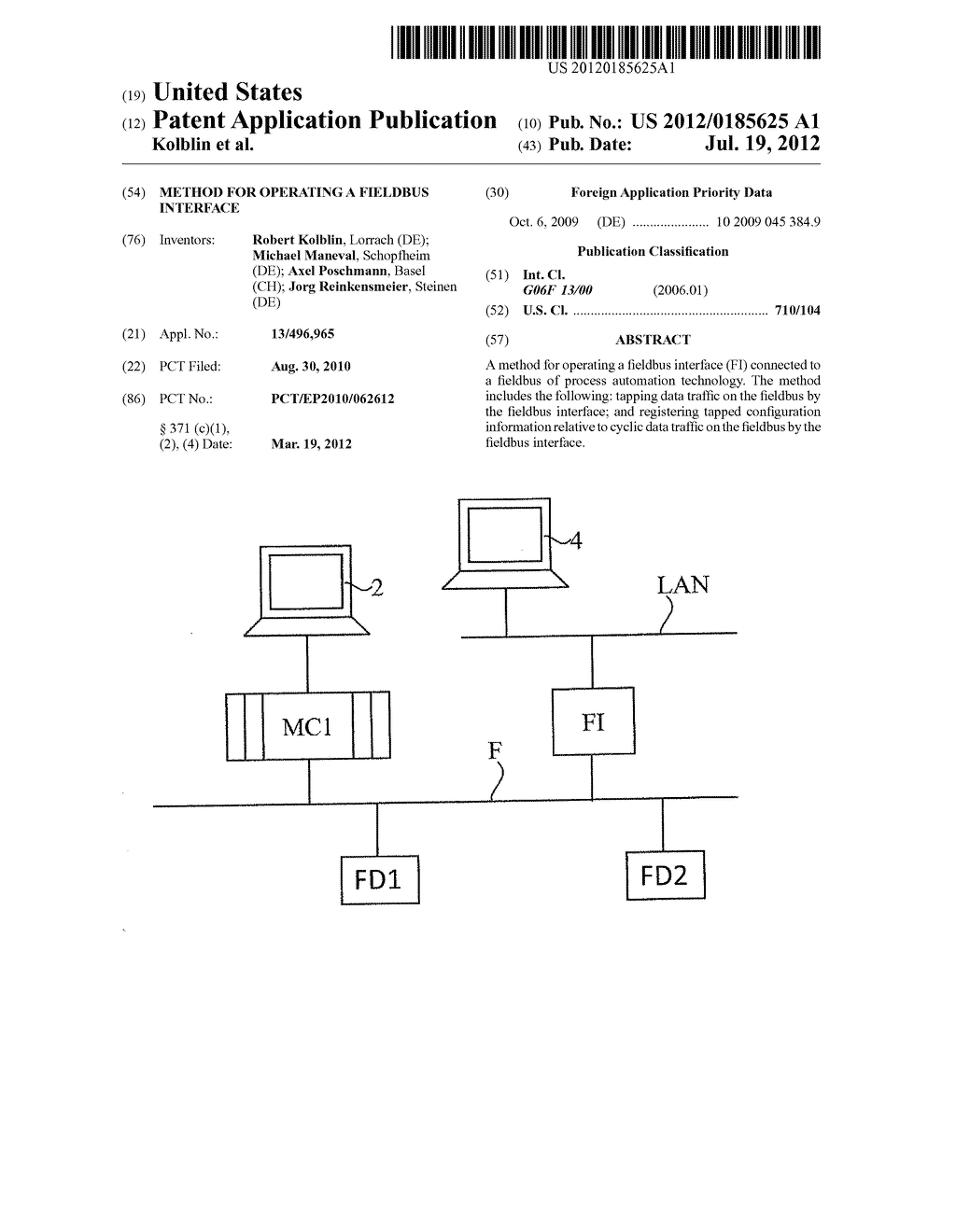 Method for operating a fieldbus interface - diagram, schematic, and image 01