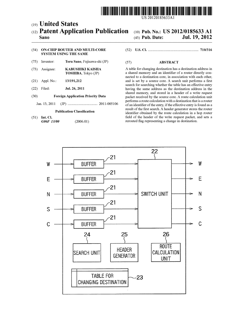 ON-CHIP ROUTER AND MULTI-CORE SYSTEM USING THE SAME - diagram, schematic, and image 01