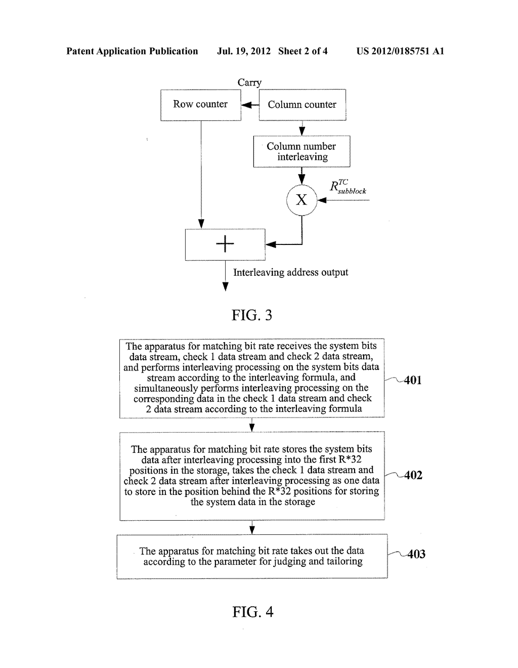SERIAL PROCESSING METHOD, PARALLEL PROCESSING METHOD OF BIT RATE MATCHING     AND DEVICE THEREOF - diagram, schematic, and image 03