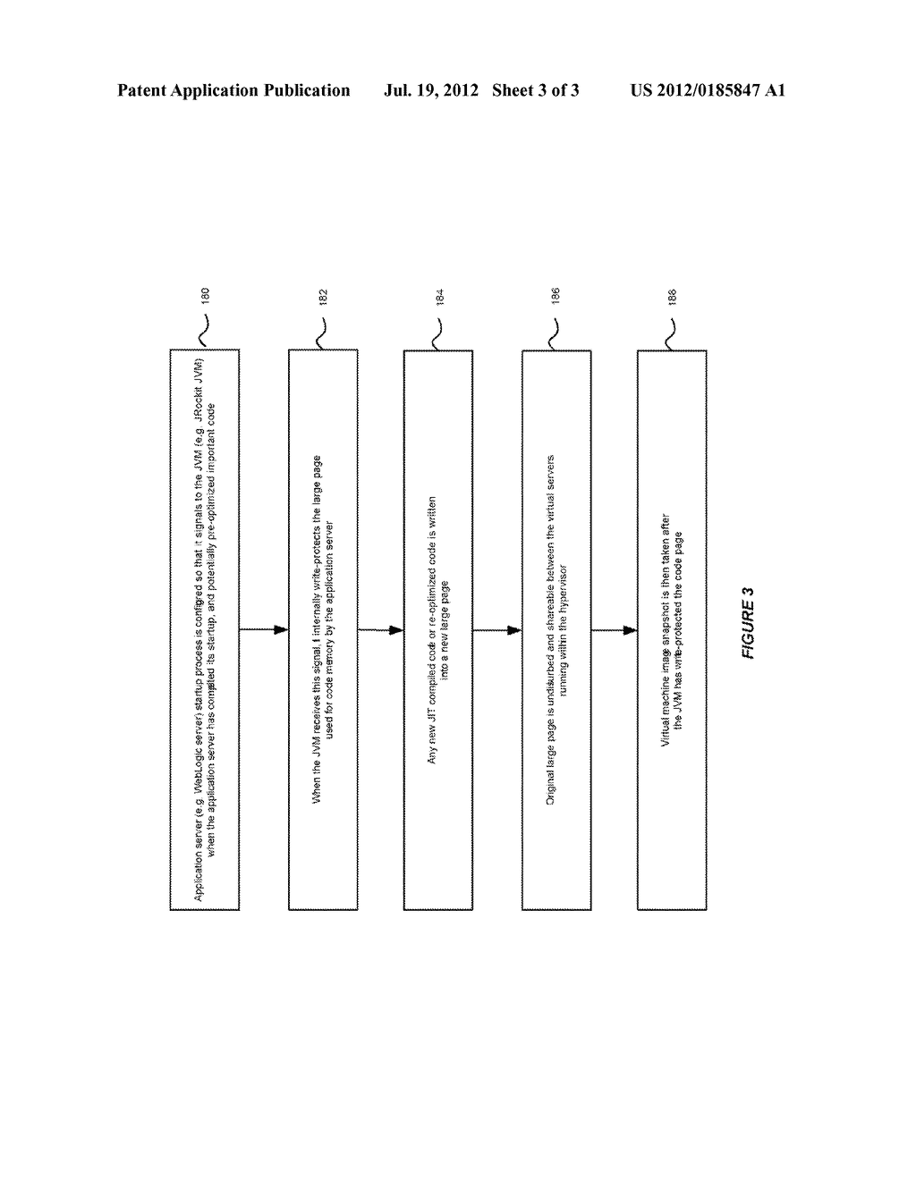 SYSTEM AND METHOD FOR LOCKING MEMORY AREAS IN A JVM TO FACILITATE SHARING     BETWEEN VIRTUAL SERVERS - diagram, schematic, and image 04