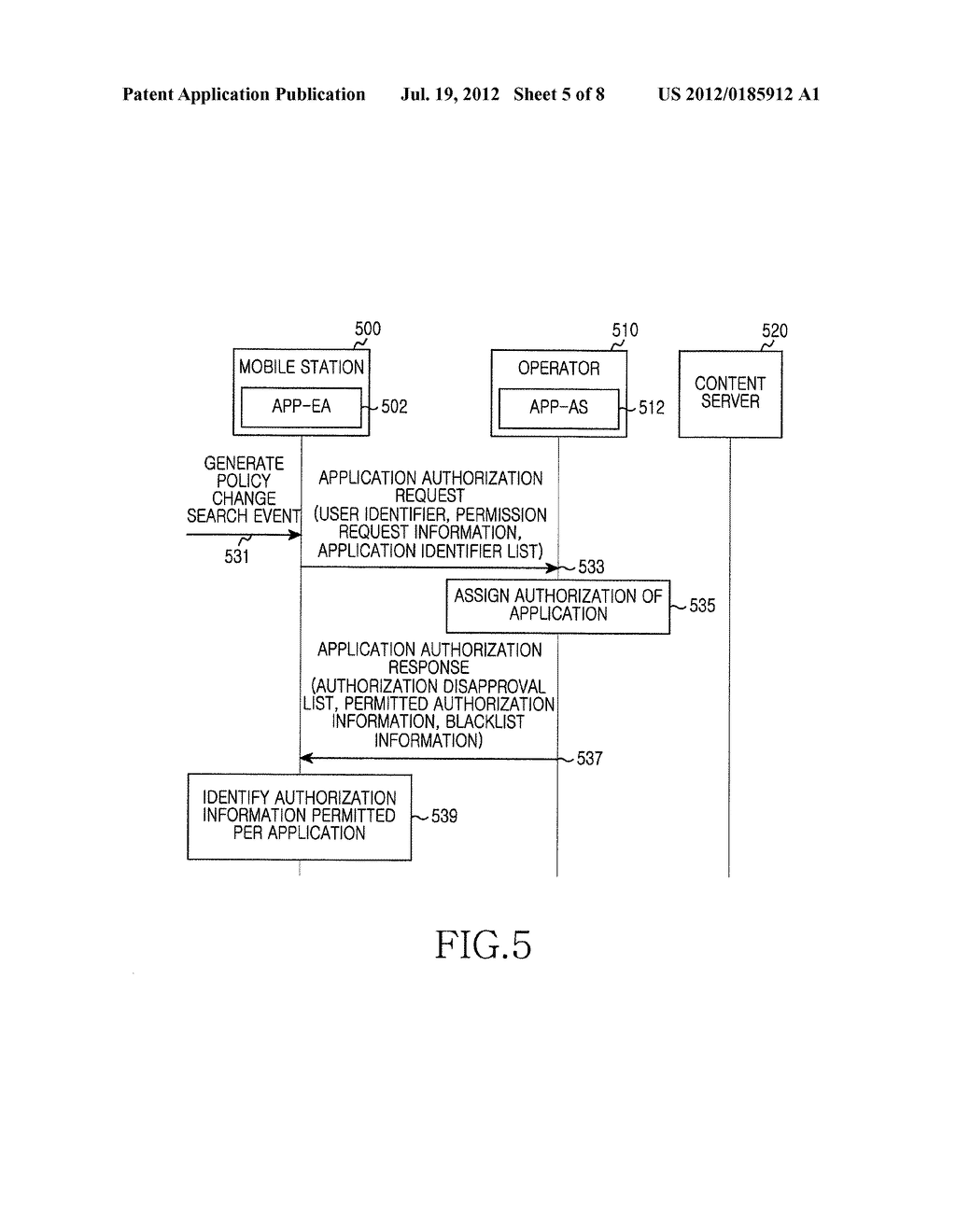 SYSTEM AND METHOD FOR GRANTING AUTHORIZATION OF APPLICATION IN WIRELESS     COMMUNICATION SYSTEM - diagram, schematic, and image 06
