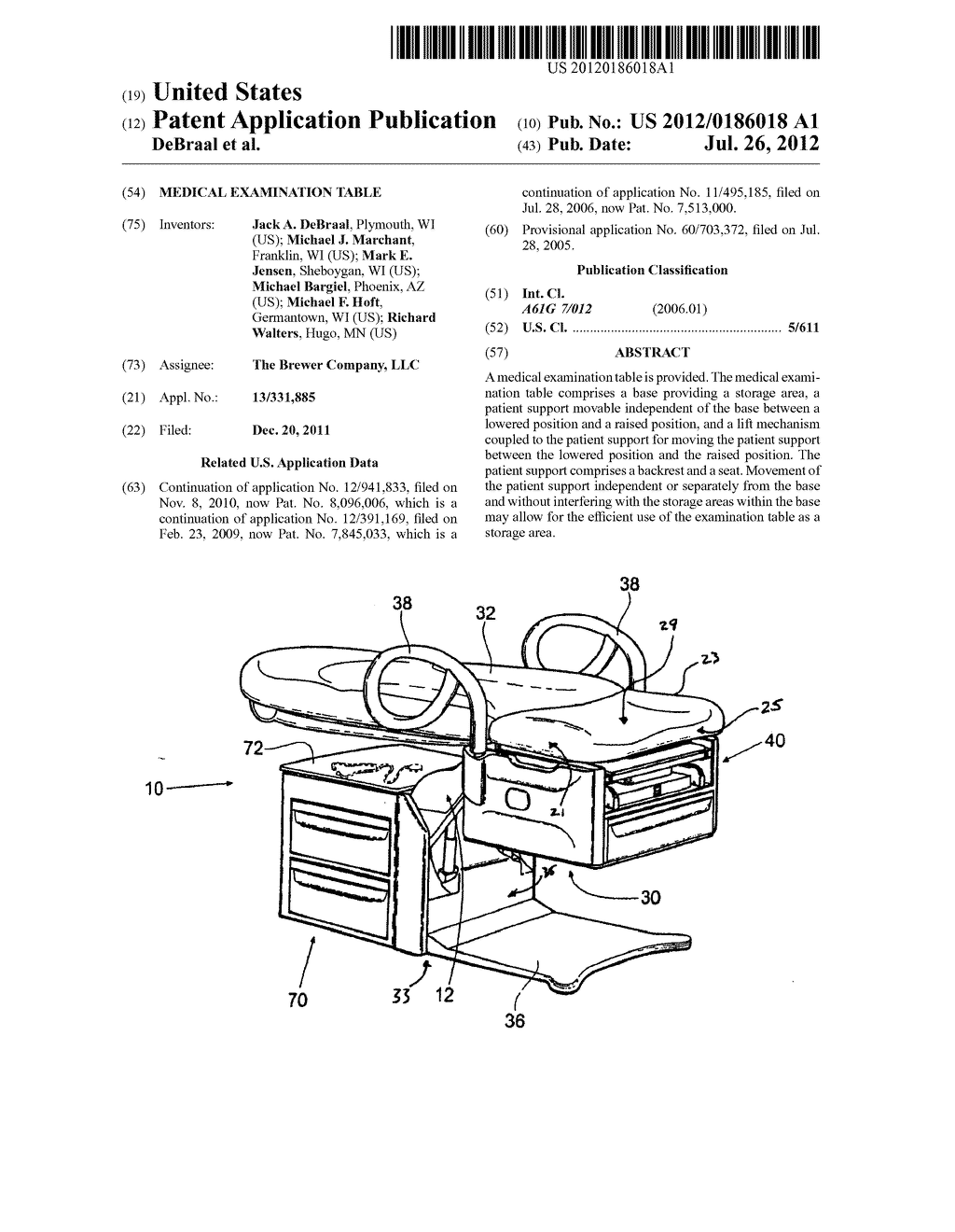 MEDICAL EXAMINATION TABLE - diagram, schematic, and image 01