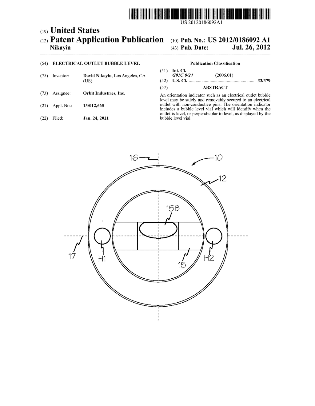 Electrical Outlet Bubble Level - diagram, schematic, and image 01