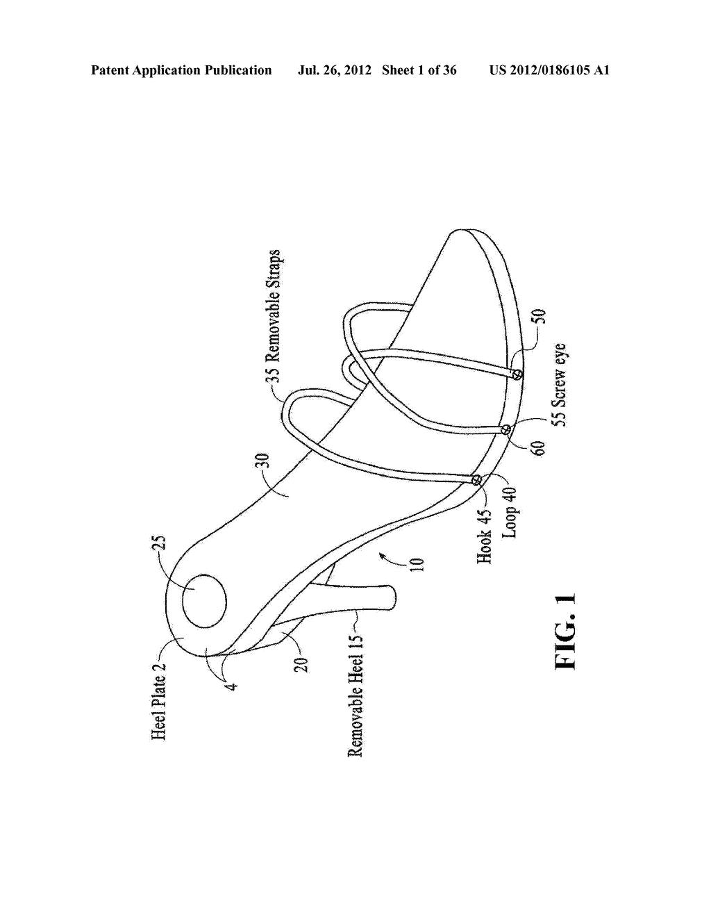 COLLAPSIBLE SHOE AND REPLACEABLE STRAPS AND METHODS FOR MAKING AND USING     SAME - diagram, schematic, and image 02