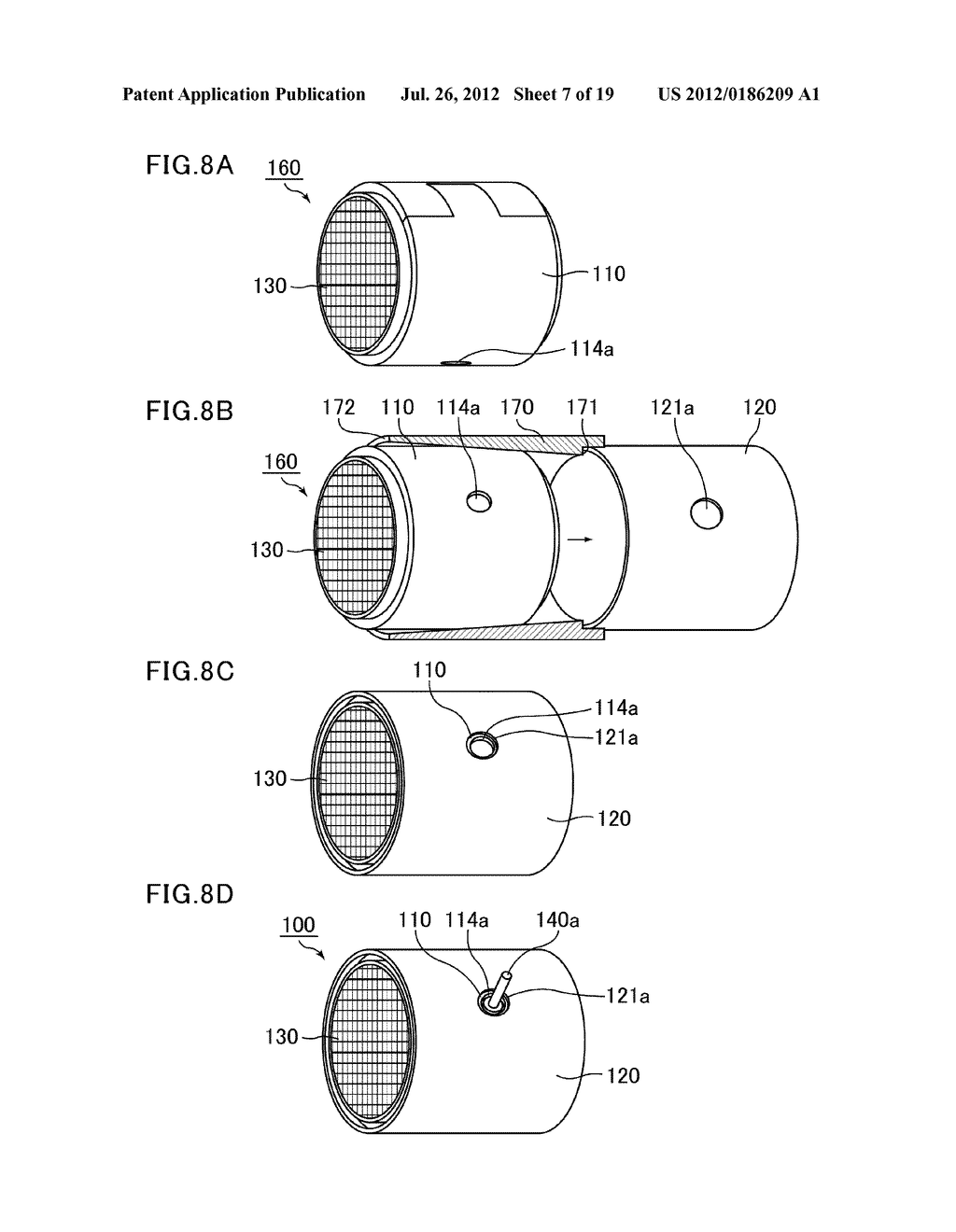 HOLDING SEALING MATERIAL, EXHAUST GAS PURIFYING APPARATUS, AND METHOD OF     MANUFACTURING EXHAUST GAS PURIFYING APPARATUS - diagram, schematic, and image 08