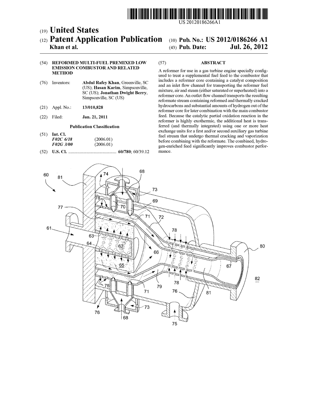 REFORMED MULTI-FUEL PREMIXED LOW EMISSION COMBUSTOR AND RELATED METHOD - diagram, schematic, and image 01