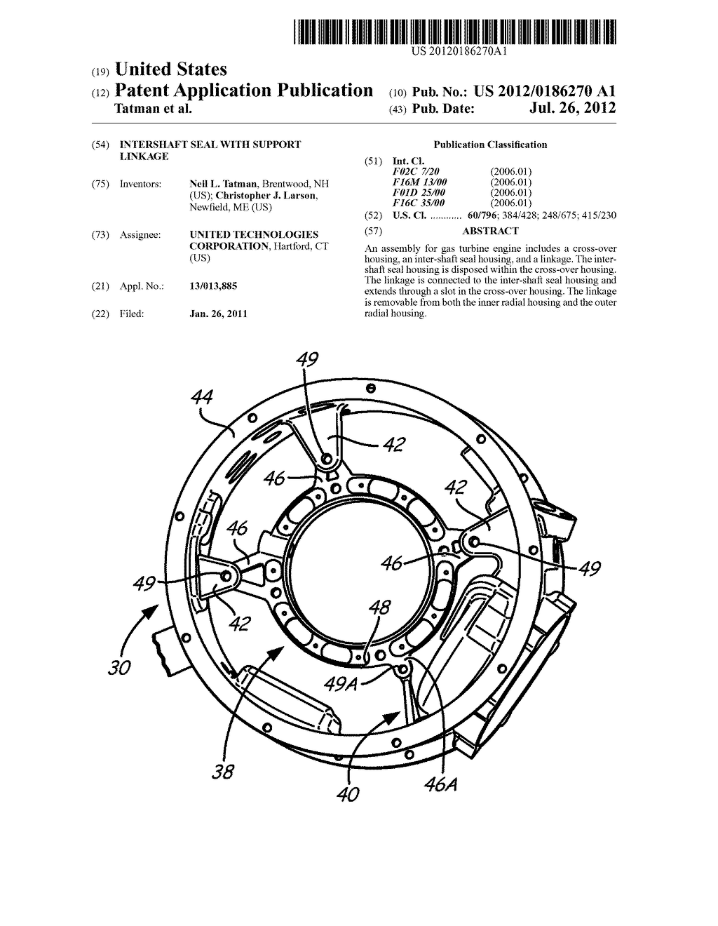 INTERSHAFT SEAL WITH SUPPORT LINKAGE - diagram, schematic, and image 01