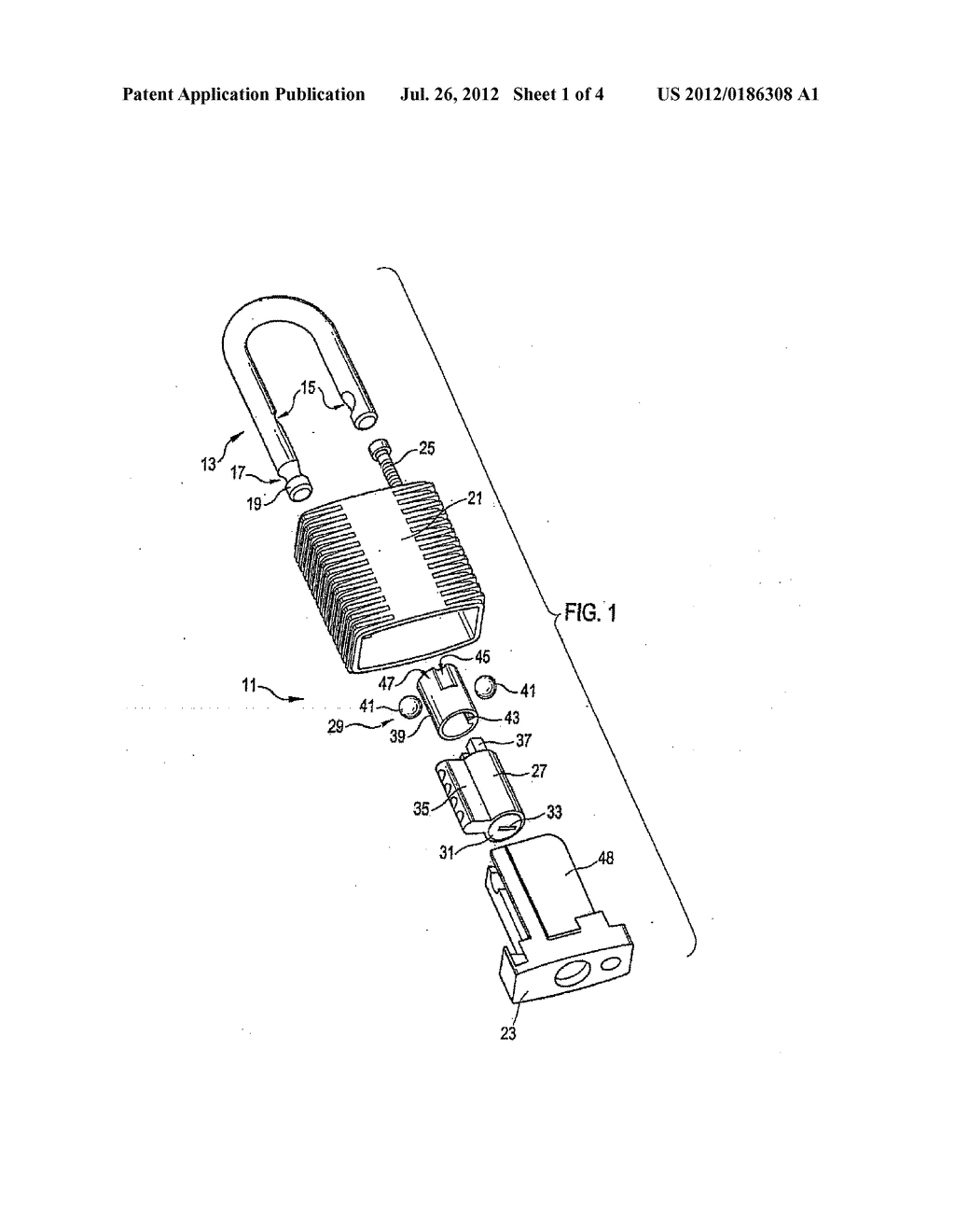 Padlock for securing and monitoring a switch - diagram, schematic, and image 02