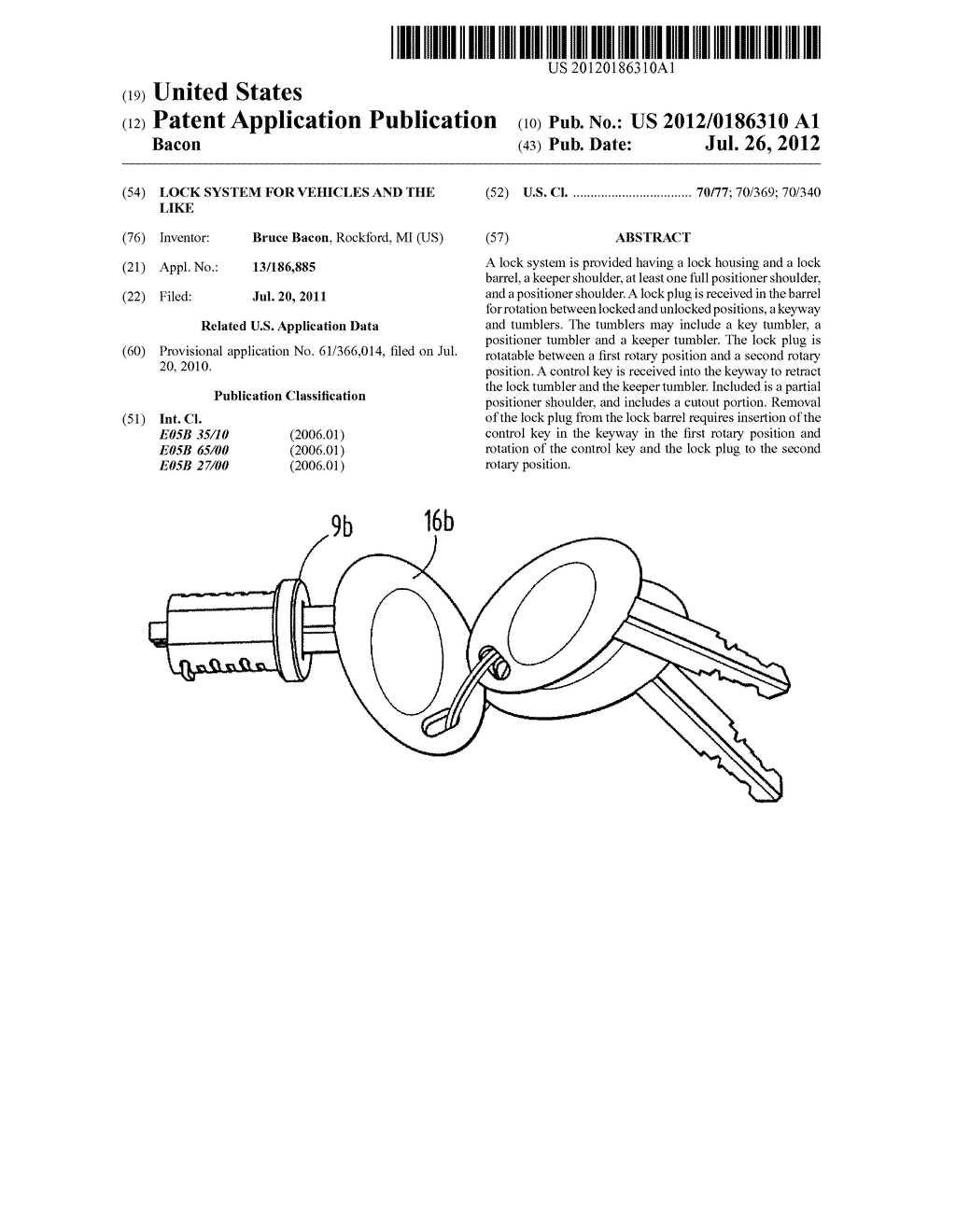 LOCK SYSTEM FOR VEHICLES AND THE LIKE - diagram, schematic, and image 01