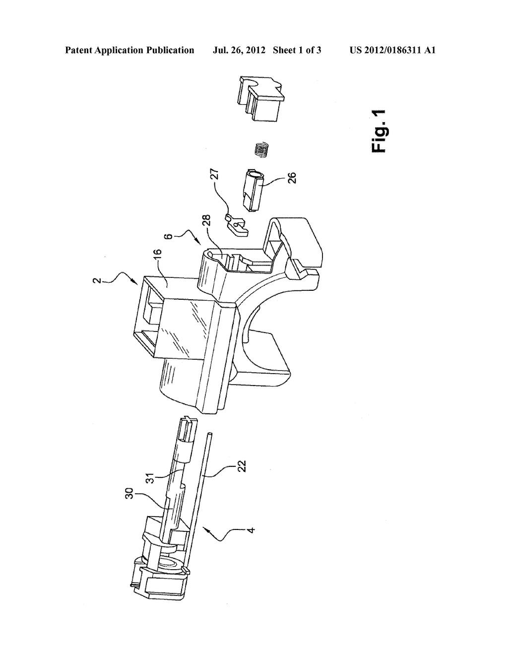 ANTITHEFT DEVICE FOR THE STEERING COLUMN OF A VEHICLE HAVING SUPERLOCKOUT     PROVIDED BY AN INTERMEDIATE ROCKER BAR - diagram, schematic, and image 02