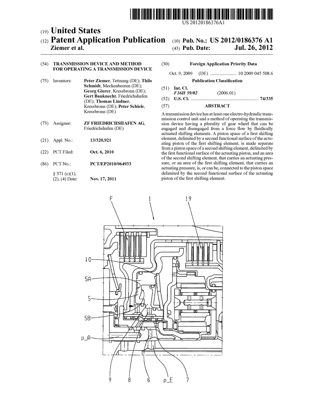 TRANSMISSION DEVICE AND METHOD FOR OPERATING A TRANSMISSION DEVICE - diagram, schematic, and image 01