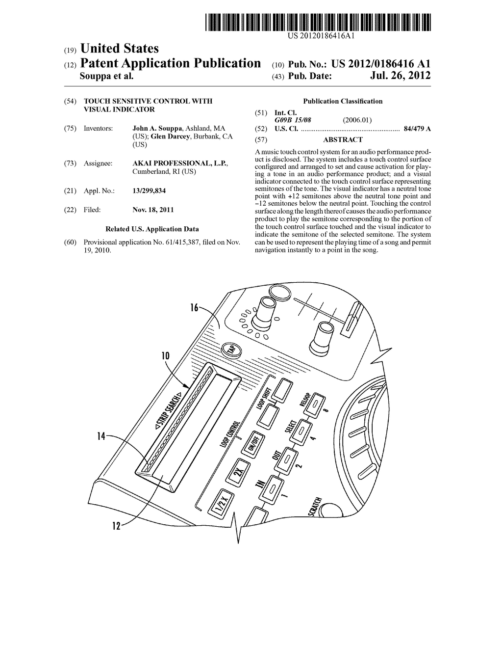 TOUCH SENSITIVE CONTROL WITH VISUAL INDICATOR - diagram, schematic, and image 01