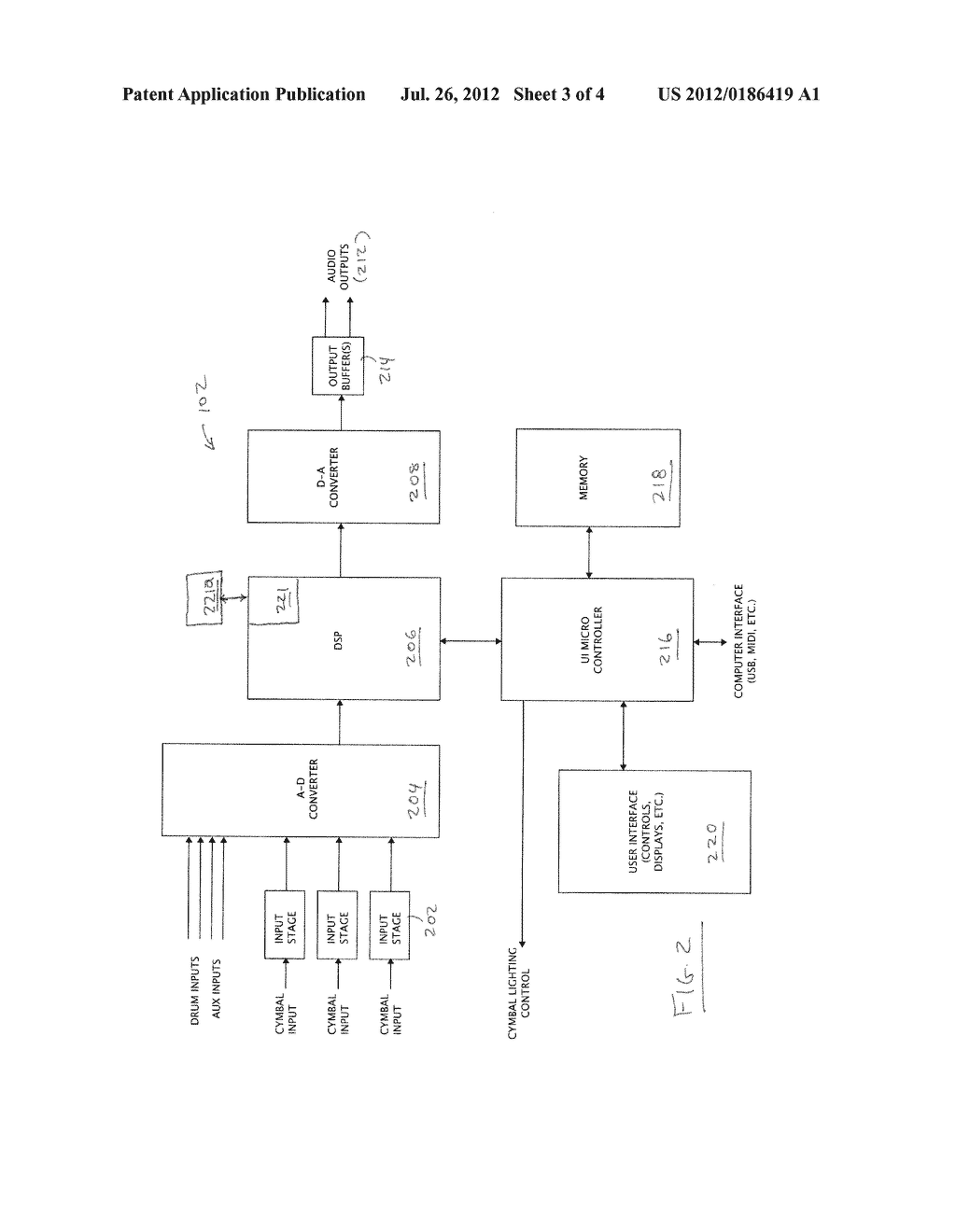 SYSTEM AND METHOD FOR ELECTRONIC PROCESSING OF CYMBAL VIBRATION - diagram, schematic, and image 04