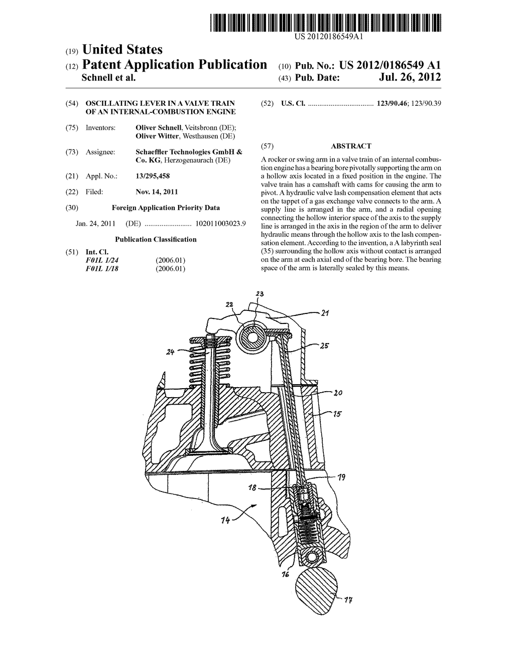 OSCILLATING LEVER IN A VALVE TRAIN OF AN INTERNAL-COMBUSTION ENGINE - diagram, schematic, and image 01