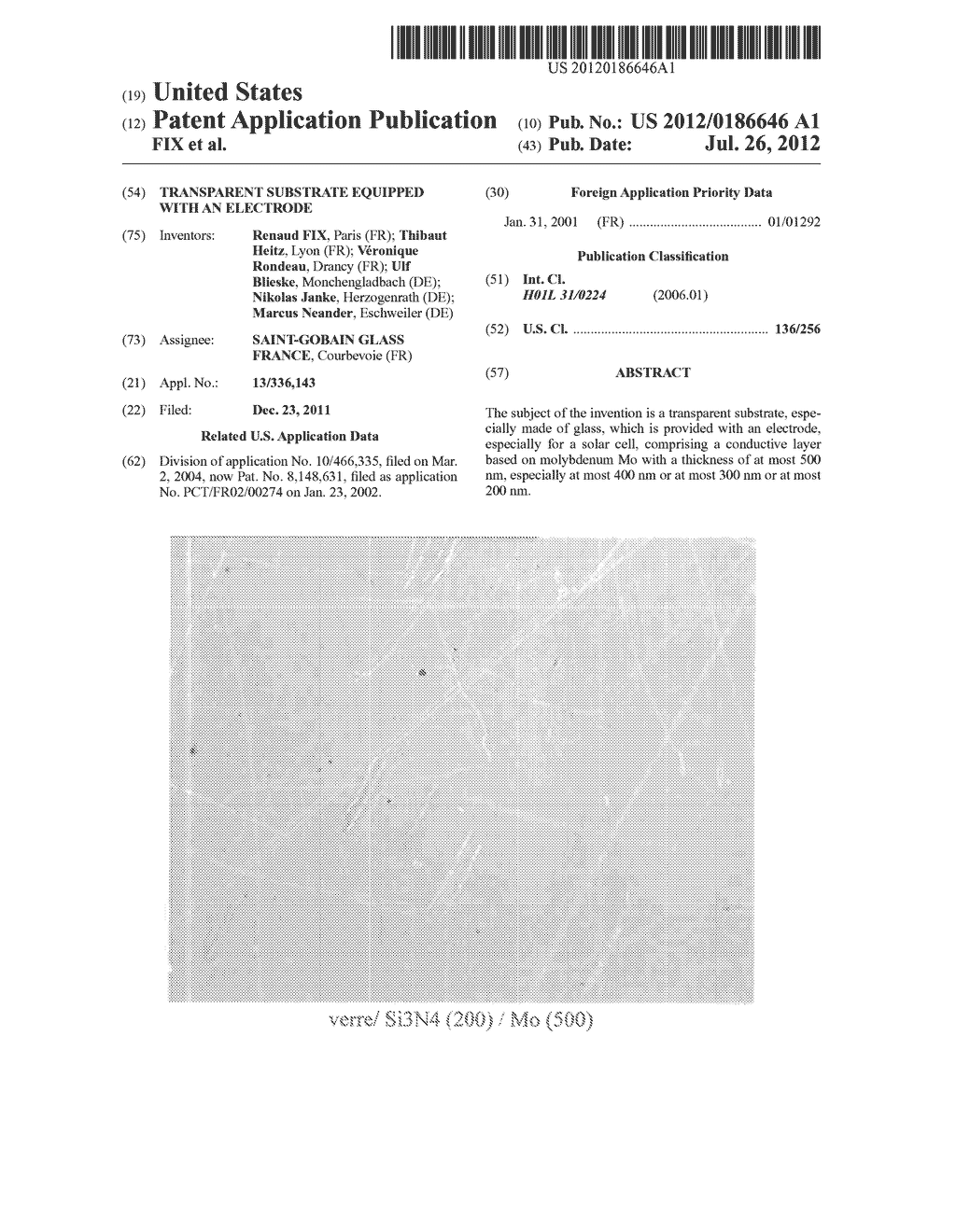 TRANSPARENT SUBSTRATE EQUIPPED WITH AN ELECTRODE - diagram, schematic, and image 01