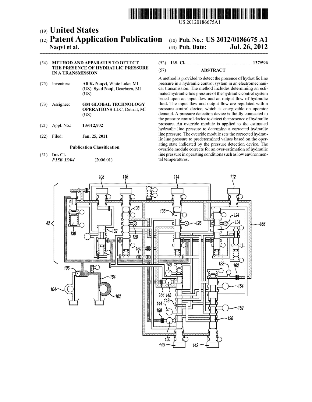 METHOD AND APPARATUS TO DETECT THE PRESENCE OF HYDRAULIC PRESSURE IN A     TRANSMISSION - diagram, schematic, and image 01