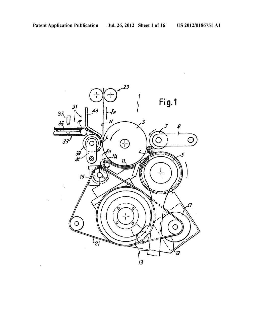 Coreless roll of web material, machine and method for its production - diagram, schematic, and image 02