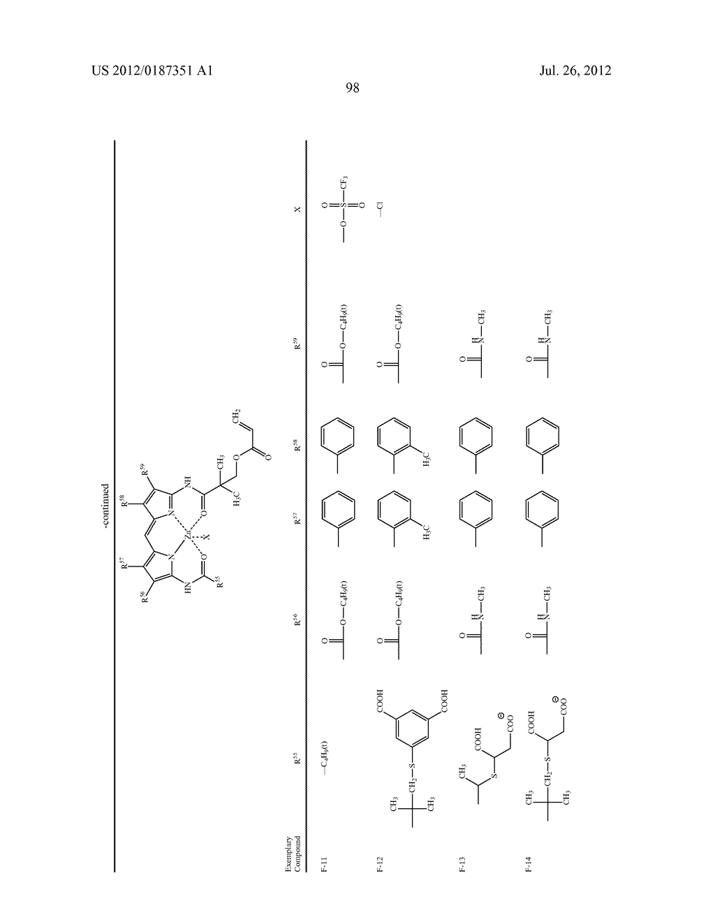 COLORANT MULTIMER, COLORED CURABLE COMPOSITION, COLOR FILTER AND METHOD     FOR PRODUCING THE SAME, AND SOLID-STATE IMAGE SENSOR, IMAGE DISPLAY     DEVICE, LIQUID CRYSTAL DISPLAY DEVICE AND ORGANIC EL DISPLAY WITH THE     COLOR FILTER - diagram, schematic, and image 101