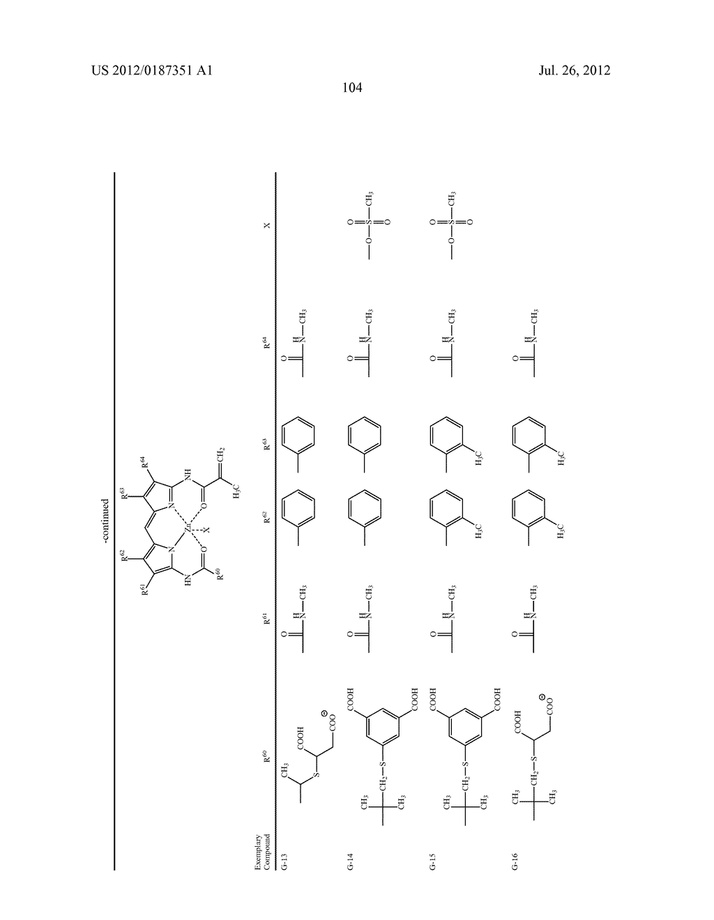 COLORANT MULTIMER, COLORED CURABLE COMPOSITION, COLOR FILTER AND METHOD     FOR PRODUCING THE SAME, AND SOLID-STATE IMAGE SENSOR, IMAGE DISPLAY     DEVICE, LIQUID CRYSTAL DISPLAY DEVICE AND ORGANIC EL DISPLAY WITH THE     COLOR FILTER - diagram, schematic, and image 107