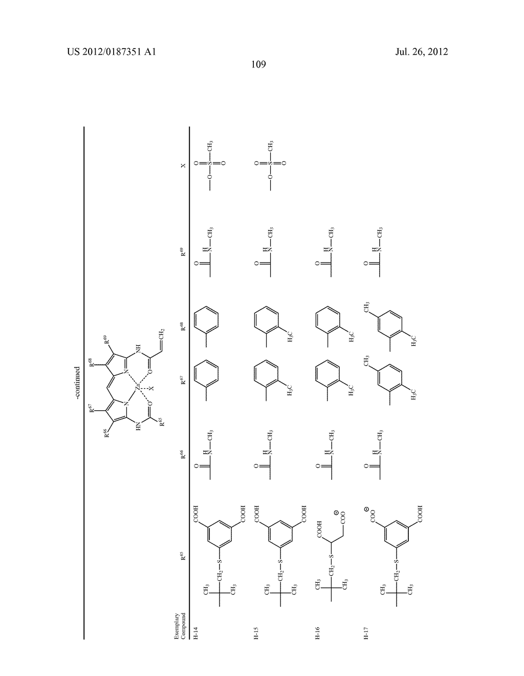 COLORANT MULTIMER, COLORED CURABLE COMPOSITION, COLOR FILTER AND METHOD     FOR PRODUCING THE SAME, AND SOLID-STATE IMAGE SENSOR, IMAGE DISPLAY     DEVICE, LIQUID CRYSTAL DISPLAY DEVICE AND ORGANIC EL DISPLAY WITH THE     COLOR FILTER - diagram, schematic, and image 112