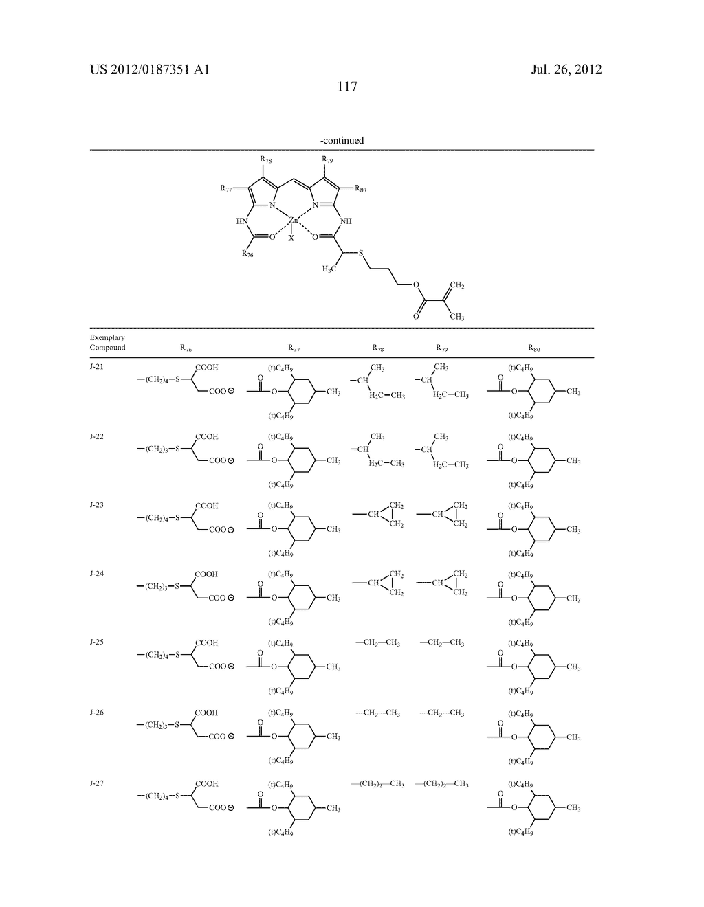 COLORANT MULTIMER, COLORED CURABLE COMPOSITION, COLOR FILTER AND METHOD     FOR PRODUCING THE SAME, AND SOLID-STATE IMAGE SENSOR, IMAGE DISPLAY     DEVICE, LIQUID CRYSTAL DISPLAY DEVICE AND ORGANIC EL DISPLAY WITH THE     COLOR FILTER - diagram, schematic, and image 120