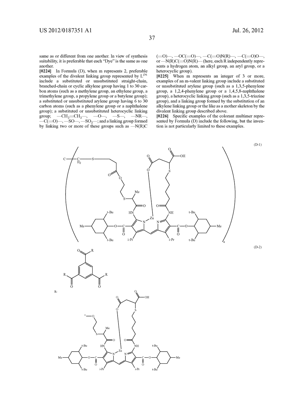 COLORANT MULTIMER, COLORED CURABLE COMPOSITION, COLOR FILTER AND METHOD     FOR PRODUCING THE SAME, AND SOLID-STATE IMAGE SENSOR, IMAGE DISPLAY     DEVICE, LIQUID CRYSTAL DISPLAY DEVICE AND ORGANIC EL DISPLAY WITH THE     COLOR FILTER - diagram, schematic, and image 40