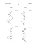 AROMATIC AMINE DERIVATIVE, ORGANIC DEVICE MATERIAL AND     HOLE-INJECTION/TRANSPORT MATERIAL AND ORGANIC ELECTROLUMINESCENT ELEMENT     MATERIAL EACH COMPRISING THE DERIVATIVE, AND ORGANIC ELECTROLUMINESCENT     ELEMENT diagram and image