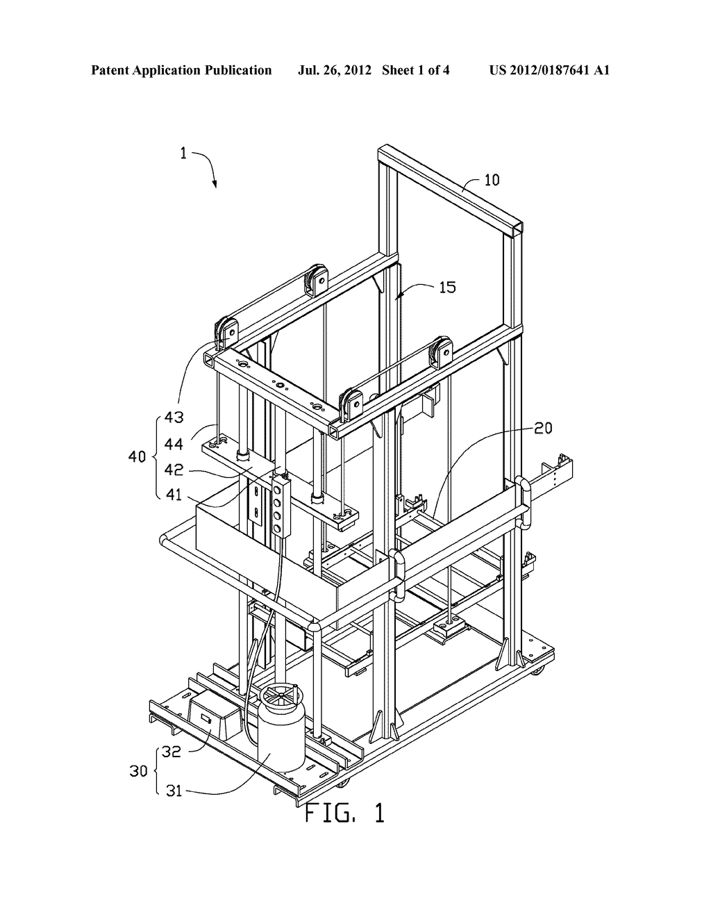 CART WITH HEIGHT ADJUSTABLE TRAY - diagram, schematic, and image 02