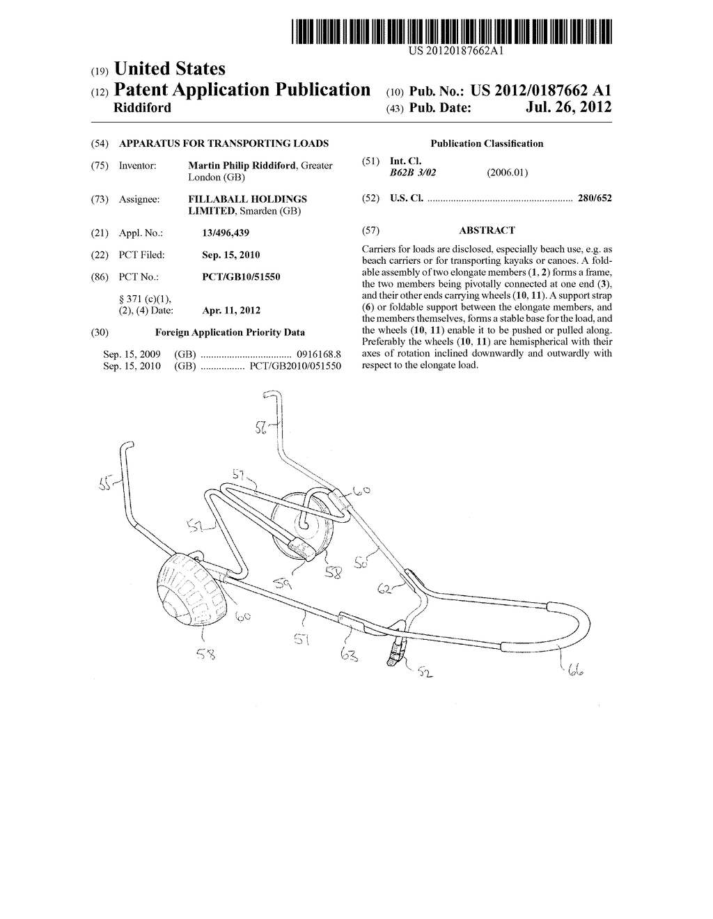 APPARATUS FOR TRANSPORTING LOADS - diagram, schematic, and image 01