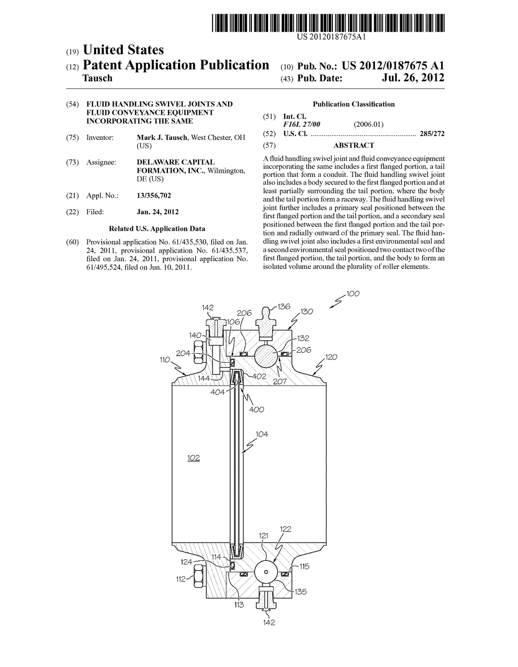 Fluid Handling Swivel Joints and Fluid Conveyance Equipment Incorporating     The Same - diagram, schematic, and image 01