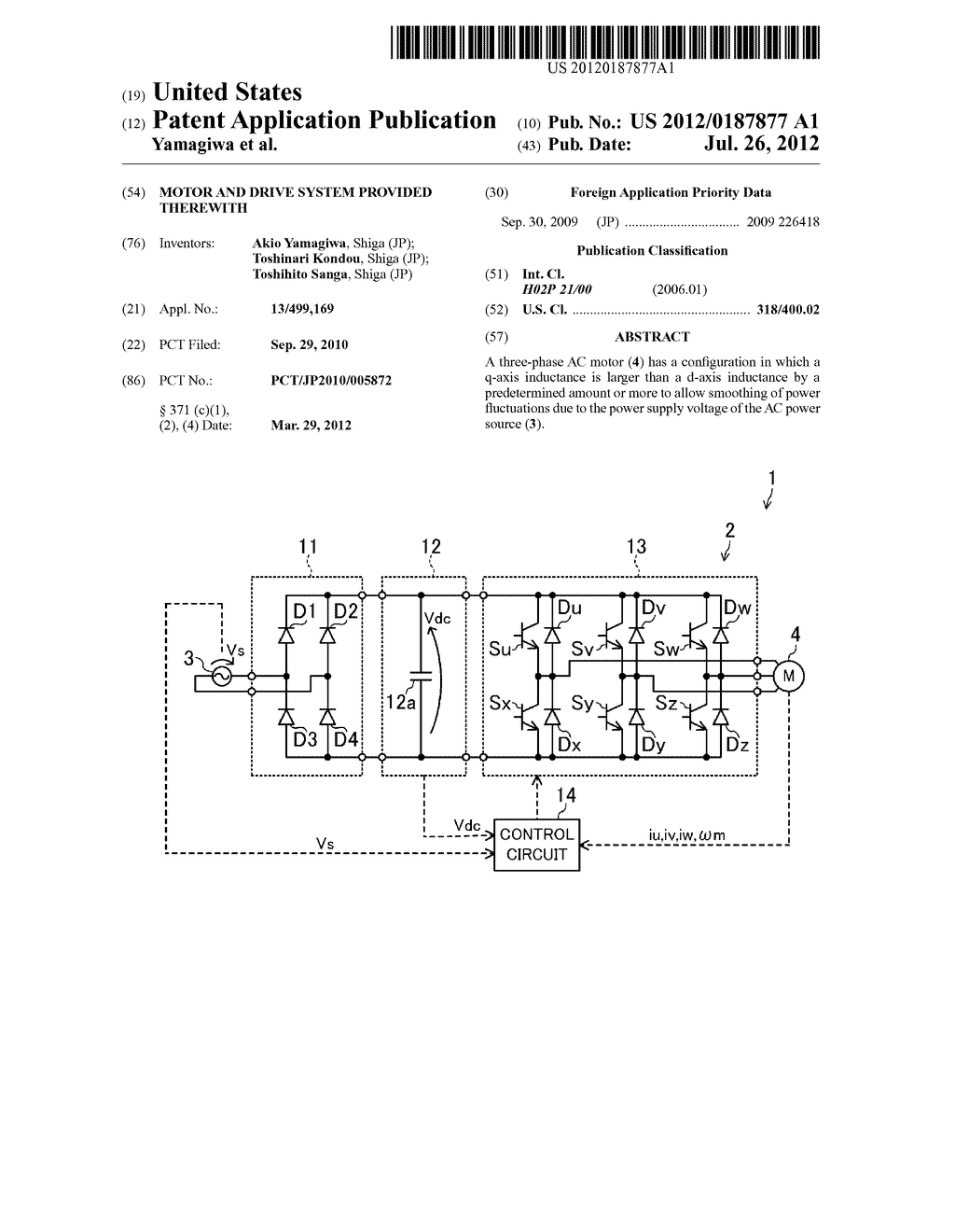 MOTOR AND DRIVE SYSTEM PROVIDED THEREWITH - diagram, schematic, and image 01