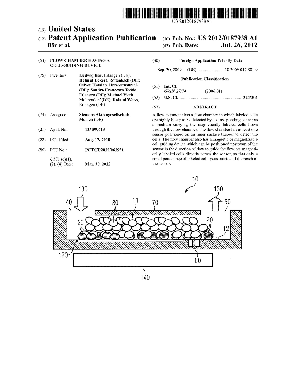 FLOW CHAMBER HAVING A CELL-GUIDING DEVICE - diagram, schematic, and image 01