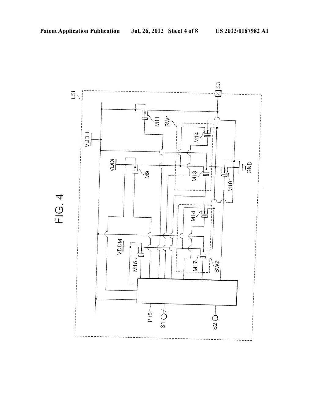 BUFFER CIRCUIT HAVING SWITCH CIRCUIT CAPABLE OF OUTPUTTING TWO AND MORE     DIFFERENT HIGH VOLTAGE POTENTIALS - diagram, schematic, and image 05